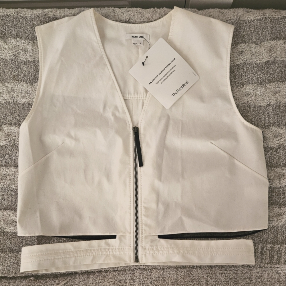 Helmut Lang zip vest with mesh back and waist strap